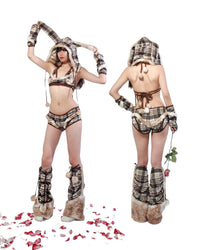 🤎Brown Plaid Valentine bunny set🤎