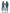 Dark Blue White CROPPED BLAZER + Baggy 6pockets pants set