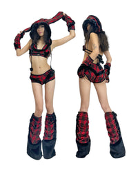 Red Plaid Bunny Set