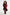 Red plaid faux fur A line cotton padded long coat