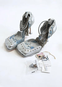 Silver Light Blue 4 Toes Pump