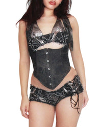 Dark Gray Denim Underbust corset 
